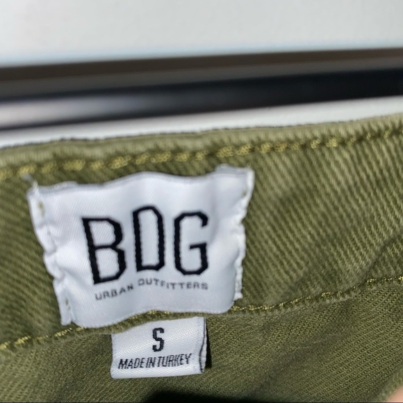 BDG UO SIZE SMALL GREEN DENIM MINI SKIRT WITH POCKETS - Picture 5 of 8